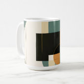 Mug Gras rétro : Cercles et rectangles Abstraits (Devant gauche)