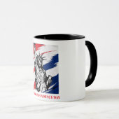 Mug Gras Statue de la Liberté rayonne Patriotique Cust (Devant droit)