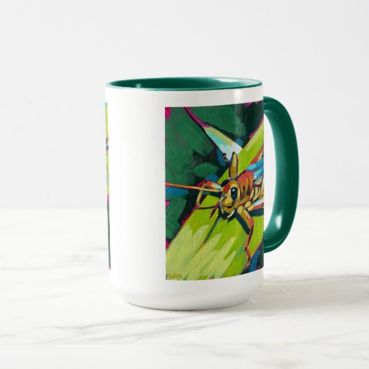 Mug Grasshopper Painting - Gift for Insect Lovers (Devant droit)