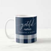 Mug Grateful Merci Blessé Marine & White Plaid (Gauche)