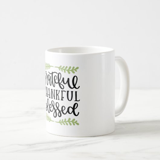 Mug Grateful thankful blessed (Devant droit)