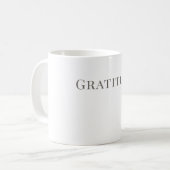 Mug Gratitude – Conception de typographie minimali (Devant gauche)