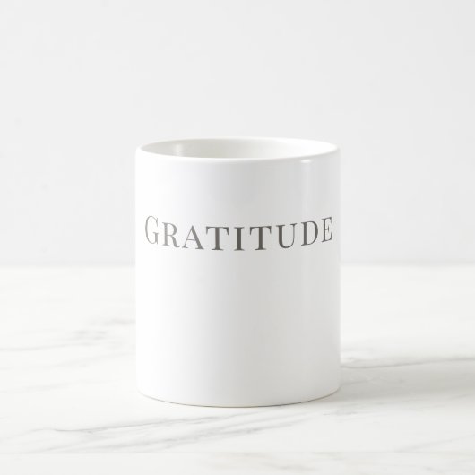 Mug Gratitude – Conception de typographie minimali (Centre)
