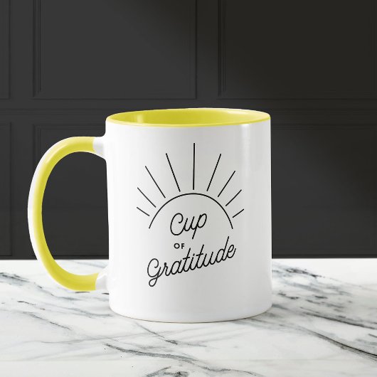 Mug Gratitude Sunshine Moderne Message personnalisé