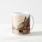 Mug Gratte-ciel, Lanterne de rue et pluie (Devant droit)