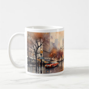 Mug Gratte-ciel, Lanterne de rue et pluie