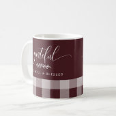 Mug Gratuit Merci Blessé Bourgogne & Blanc Plaid (Devant gauche)