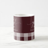 Mug Gratuit Merci Blessé Bourgogne & Blanc Plaid (Centre)