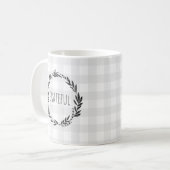 Mug Gratuit Motif de chèque gris de couronne (Devant gauche)