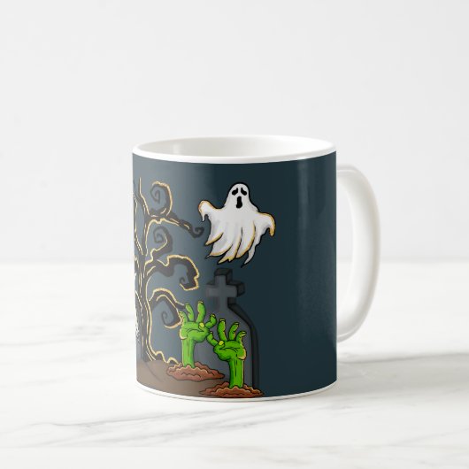 Mug Graveyard Zombie et Ghosts mignonne Halloween heur (Devant droit)