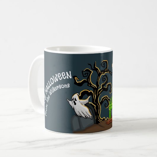 Mug Graveyard Zombie et Ghosts mignonne Halloween heur (Devant gauche)