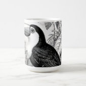 Mug Gravure de feuillage de jungle de toucans (Centre)