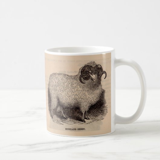 Mug Gravure du 19e siècle Mouton des Highlands (Droite)