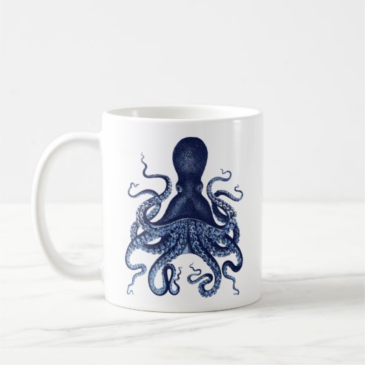 Mug Gravure vintage de Kraken de poulpe (Gauche)