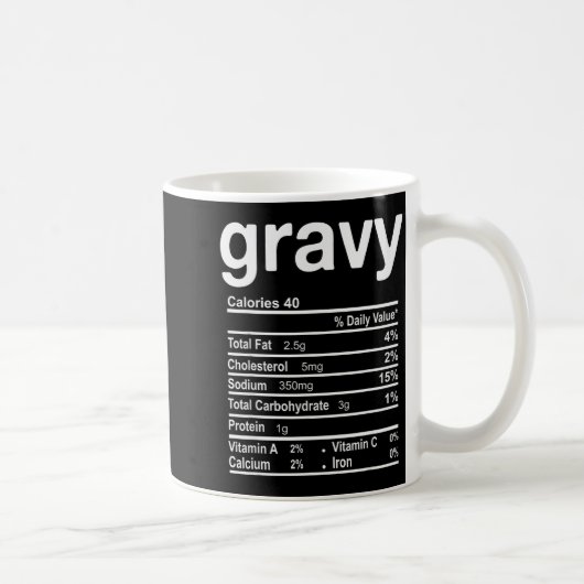 Mug Gravy Nutrition Facts Funny Thanksgiving Christmas (Droite)