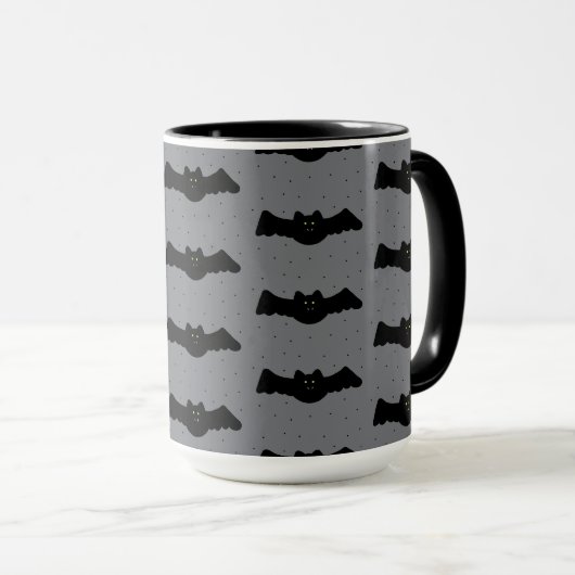 Mug Gray and Black Halloween Bats (Devant droit)