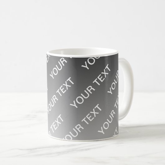 Mug Gray (changeable color) Ombre & Text Pattern (Devant droit)