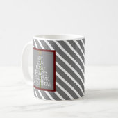 Mug Gray mignon/blanc esprit de Noël dans un arbre (Devant gauche)