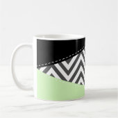 Mug Gray Zigzag, Gray Chevron, Zigzag Pattern, Mint (Gauche)