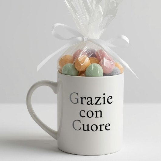 Mug Grazie Con Cuore Chic Baby Shower Keepsake