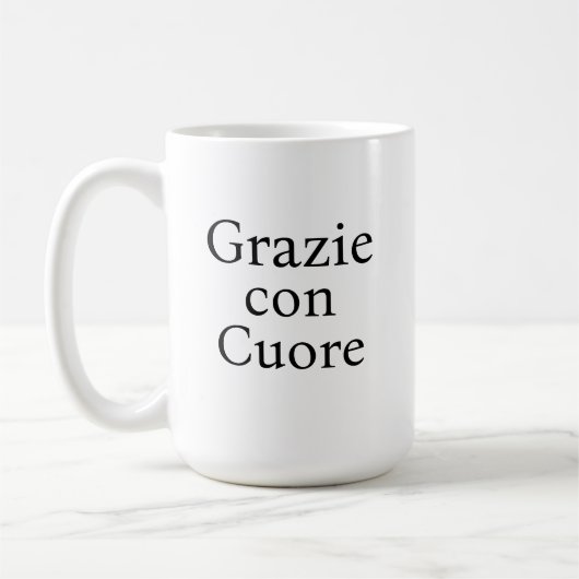 Mug Grazie Con Cuore Chic Baby Shower Keepsake (Gauche)