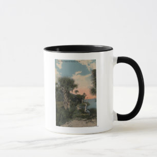 Mug Great Blue Heron sur la plage de la côte de Florid