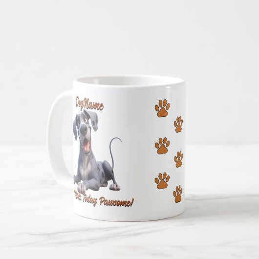 Mug Great Dane - Ajouter le nom du chien, modifier le (Devant gauche)