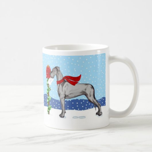 Mug Great Dane Christmas Mail Black UC (Droite)