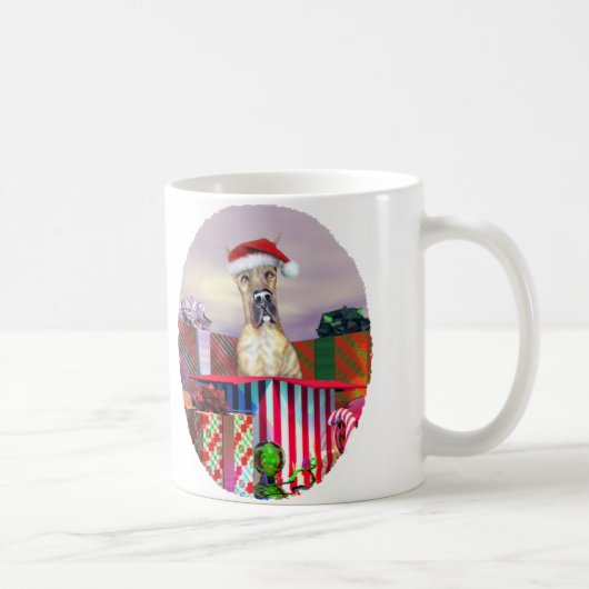 Mug Great Dane Christmas Surprise Brindle (Droite)