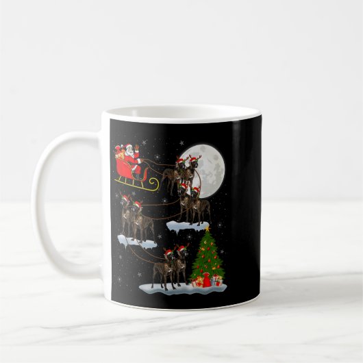 Mug Great Dane Dog Santa Sleigh Flying Funny Magical C (Gauche)