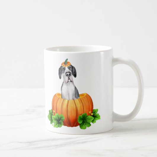 Mug Great Dane Halloween Fawn/Mantle UC personnalisé (Droite)