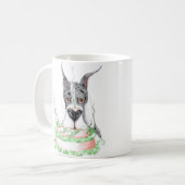 Mug Great Dane Merle gâteau d'anniversaire (Devant gauche)