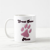 Mug Great Dane Mom Pink Pawprint (Gauche)