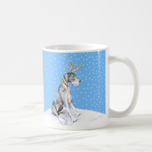 Mug Great Dane Reindeer Christmas Merle UC (Droite)