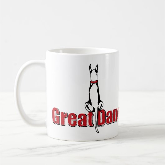 Mug Great Dane Sit White (Gauche)