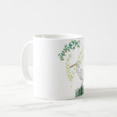 Mug Great Egret motif d'oiseau floral (Devant gauche)