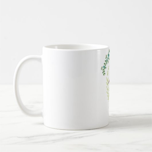Mug Great Egret motif d'oiseau floral (Gauche)