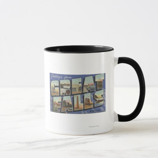 Mug Great Falls, Montana - Grandes lettres Scènes 2 (Droite)