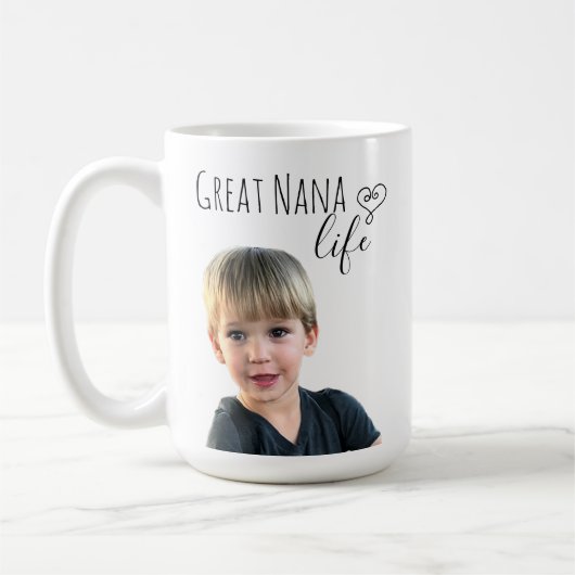 Mug Great Nana Life Customize Photo (Gauche)