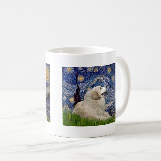 Mug Great Pyrenees 2 - Nuit étoilée (Devant droit)