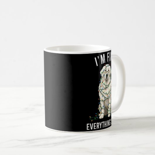 Mug Great Pyrenees Christmas I'm Fine Everything Is Fi (Devant droit)