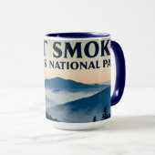 Mug Great Smoky Mountains Blue Mist Retro (Devant droit)