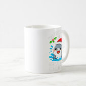Mug Great White Christmas Shark Funny Santa Holiday Pu (Devant droit)