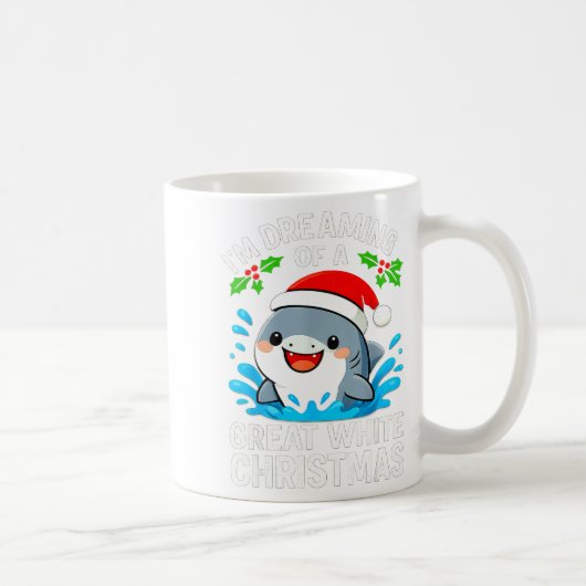 Mug Great White Christmas Shark Funny Santa Holiday Pu (Droite)