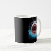 Mug Great White Shark Open Mouth Teeth Beach Ocean Ani (Devant droit)