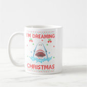 Mug Great White Shark Ugly Xmas Sweater Shark Fishing (Gauche)