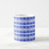 Mug Grec Fret Arabesque Bleu, Votre Nom, Personnaliser (Centre)