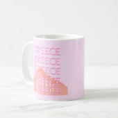 Mug Grèce, Art Voyage Grec, Art Voyage Pastel, Rose (Devant gauche)