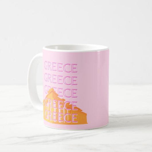 Mug Grèce, Art Voyage, Rose (Devant gauche)