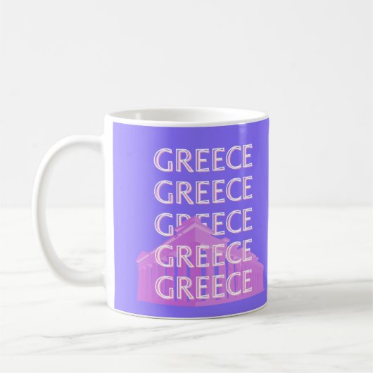 Mug Grèce, Athènes Travel Art, Retro Travel Art (Gauche)